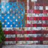 Grafitti med amerikansk flagg, fotokunst veggbilde / plakat av Erling Maartmann-Moe