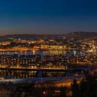 Kveldslys over Oslo, fotokunst veggbilde / plakat av Kåre Johansen