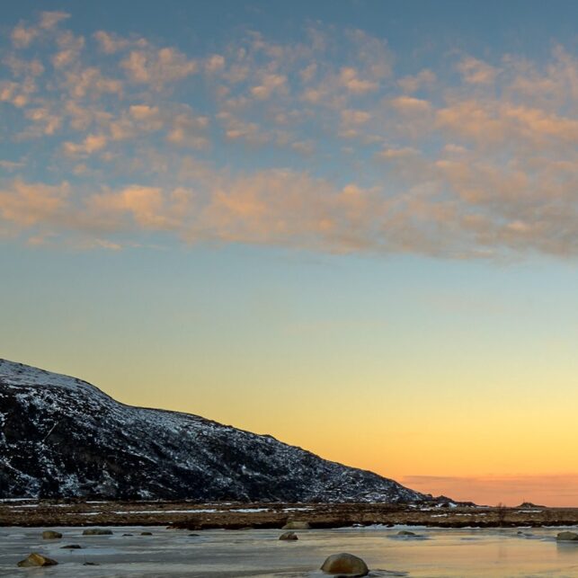 Solnedgang over Gimsøya., fotokunst veggbilde / plakat av Kåre Johansen