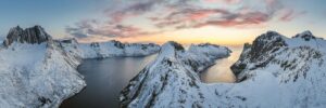 Solnedgang i mefjorden, fotokunst veggbilde / plakat av Kristoffer Vangen