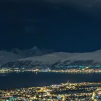 Tromsønatt fra fjellheisen, fotokunst veggbilde / plakat av Magne Tveiten