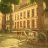 Stemningslys og sykler i Brugge, fotokunst veggbilde / plakat av Peder Aaserud Eikeland