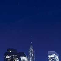 Manhattan skyline fra Brooklyn på kvelden, fotokunst veggbilde / plakat av Peder Aaserud Eikeland