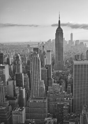 Empire State Building solnedgang sort-hvitt, fotokunst veggbilde / plakat av Peder Aaserud Eikeland