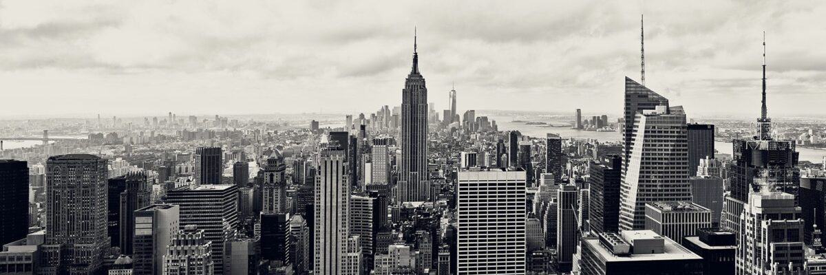 Skyline av New York i sort-hvitt, fotokunst veggbilde / plakat av Peder Aaserud Eikeland