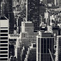 Skyline av New York i sort-hvitt, fotokunst veggbilde / plakat av Peder Aaserud Eikeland