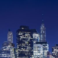 Manhattan skyline fra Brooklyn på kvelden II, fotokunst veggbilde / plakat av Peder Aaserud Eikeland