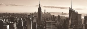 Hard blue skyline Manhattan, fotokunst veggbilde / plakat av Peder Aaserud Eikeland
