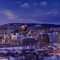 Panoramautsikt over Oslo fra Munchs utsikt, fotokunst veggbilde / plakat av Peder Aaserud Eikeland