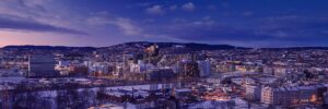 Panoramautsikt over Oslo fra Munchs utsikt, fotokunst veggbilde / plakat av Peder Aaserud Eikeland