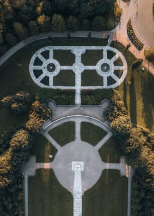 Dronebilde av Vigelandsparken og Monolitten, fotokunst veggbilde / plakat av Tor Arne Hotvedt