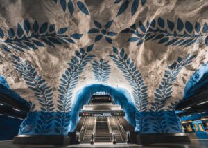 T-banestoppet Rådhuset i Stockholm, fotokunst veggbilde / plakat av Tor Arne Hotvedt