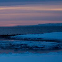 Morgensol ved Varangerfjorden, fotokunst veggbilde / plakat av Terje Kolaas