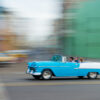 Blå kabriolet i Havana, fotokunst veggbilde / plakat av Terje Kolaas