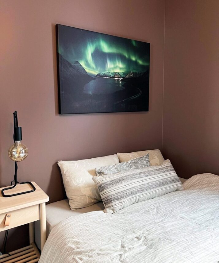 nordlys med utsikt, fotokunst veggbilde / plakat av Kristoffer Vangen
